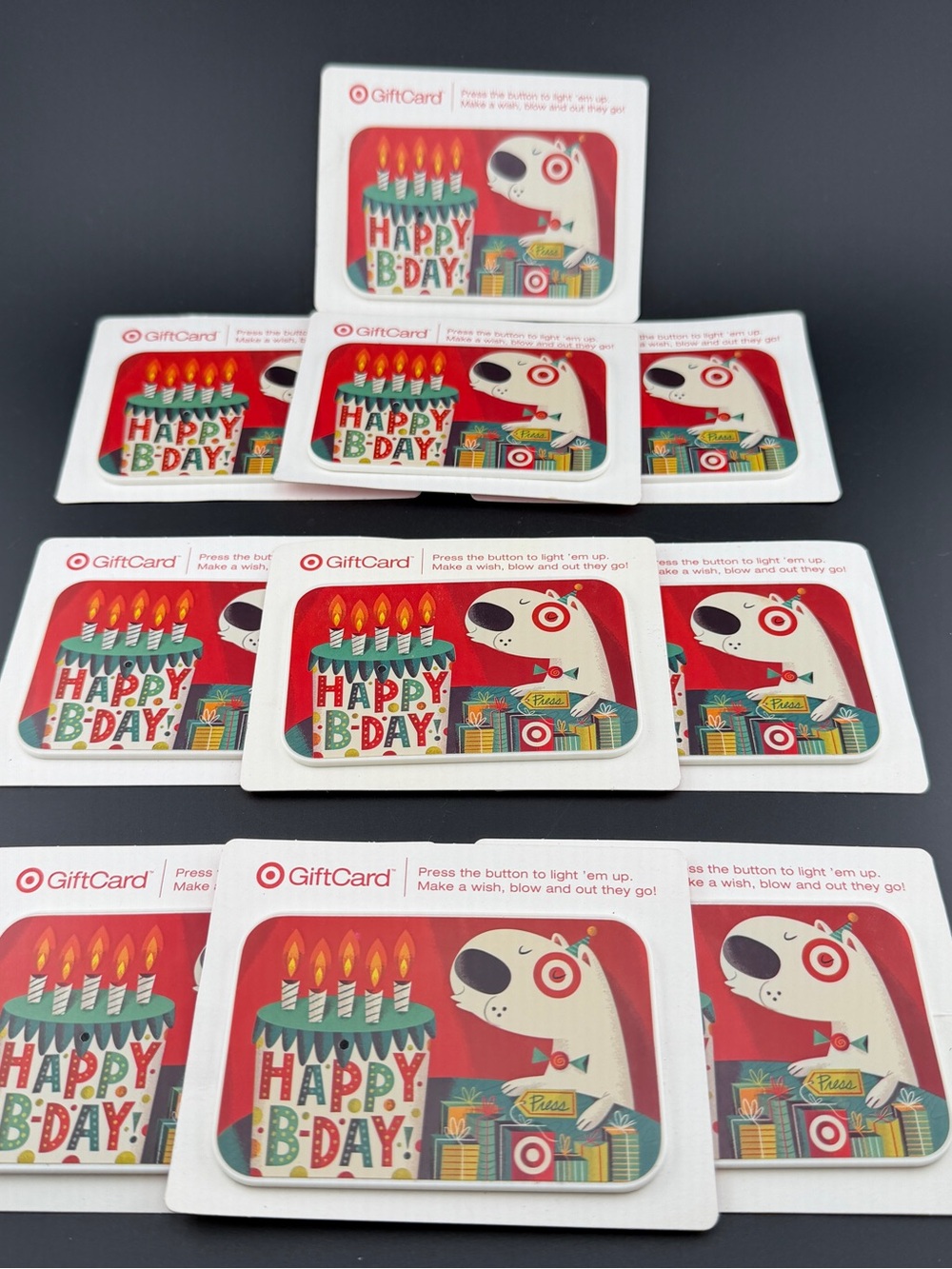 Lot Of 10 Target Birthday Gift Cards ( No Value) (READ) Never Used
